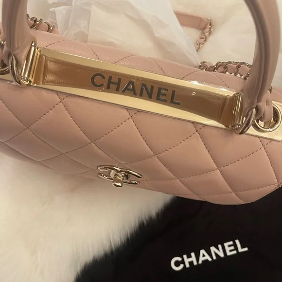 CHANEL Lambskin Quilted Trendy CC Dual Handle Flap Bag Beige - Picture 7 of 15